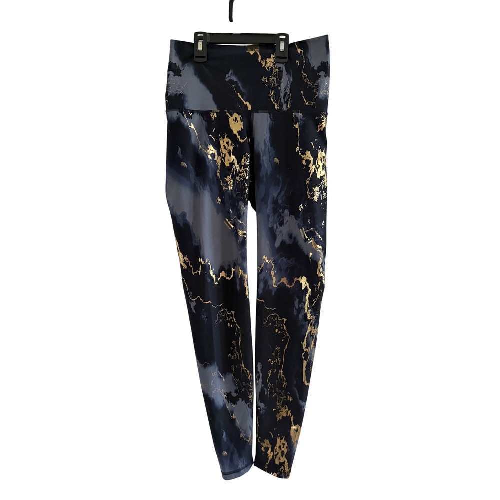Old Navy Active Powersoft Extra High Rise Marble Gold Foil Leggings Medium